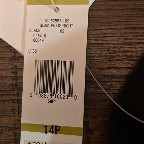 EVAN PICONE SLEEVELESS BLACK EVENING DRESS W/ EMBELLISHMENTS SIZE 14 PETITE NWT - Picture 6 of 7